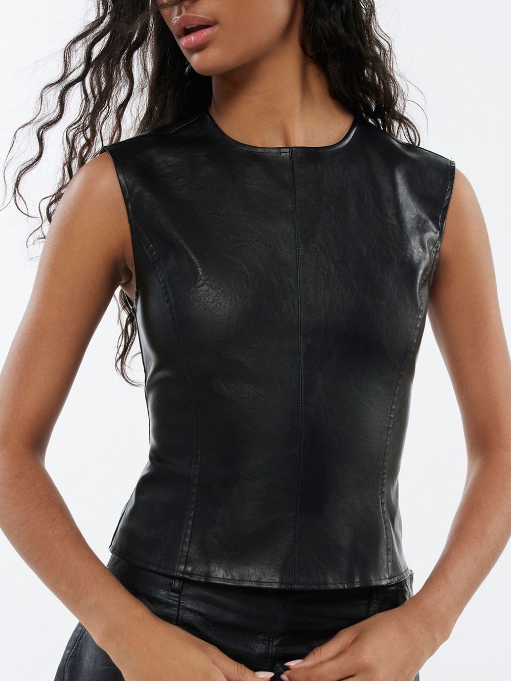 Lioness Countryside open back faux leather top